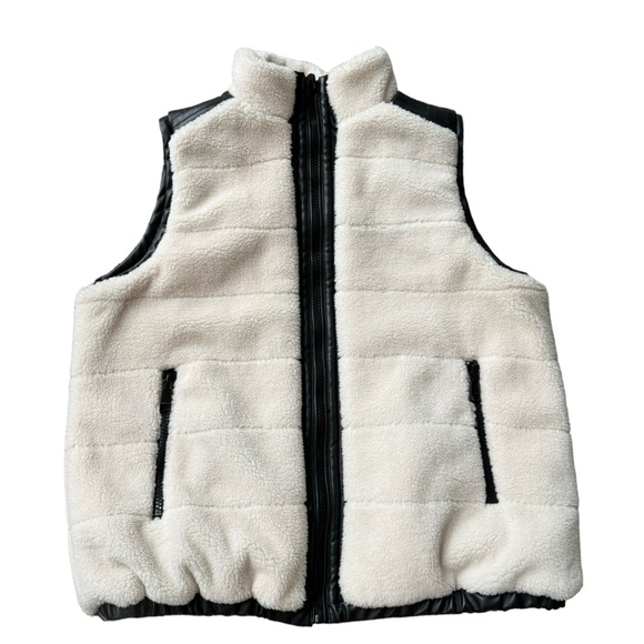 Rebecca Minkoff Womens Black White Reversible Faux Leather